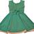 Green satin stitched    dress
