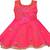Pink satin stitched    dress