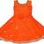 Orange satin stitched    dress