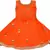 Orange satin stitched    dress