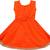 Orange satin stitched    dress