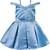 blue satin stitched    dress