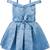 blue satin stitched    dress
