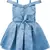 blue satin stitched    dress