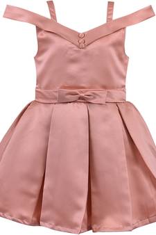 Orange satin stitched    dress