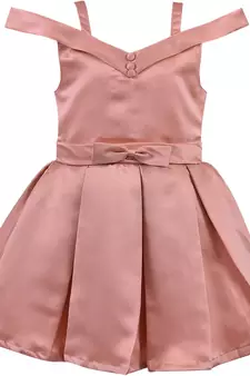 Orange satin stitched    dress