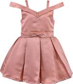 Orange satin stitched    dress