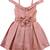 Orange satin stitched    dress
