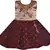 Maroon satin stitched    dress