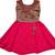 Pink satin stitched    dress