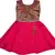 Pink satin stitched    dress