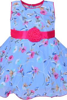 blue Georgette stitched    dress