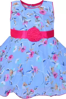 blue Georgette stitched    dress