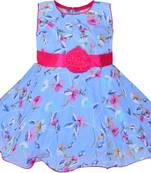 blue Georgette stitched    dress