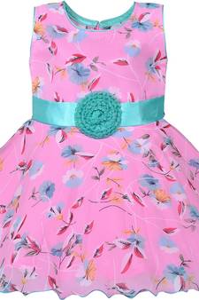 Pink Georgette stitched    dress