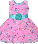 Pink Georgette stitched    dress