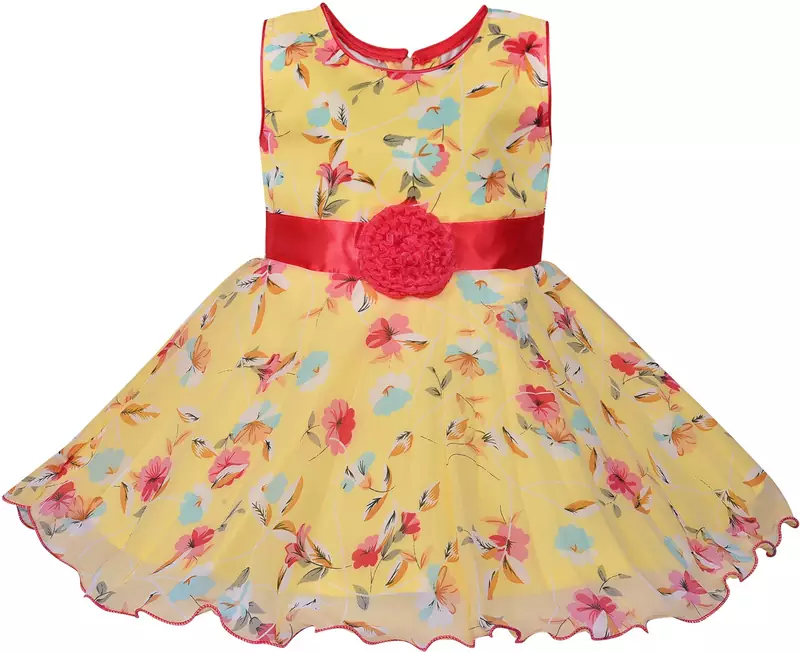 Yellow Georgette stitched    dress