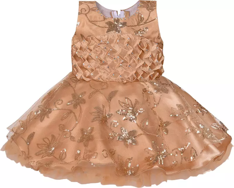 Beige Net stitched    dress