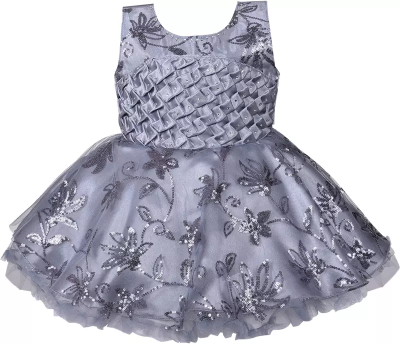 Grey Net stitched    dress