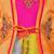 Orange satin stitched    dress