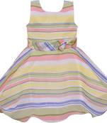 Yellow Georgette stitched    dress