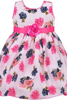 White Georgette stitched    dress