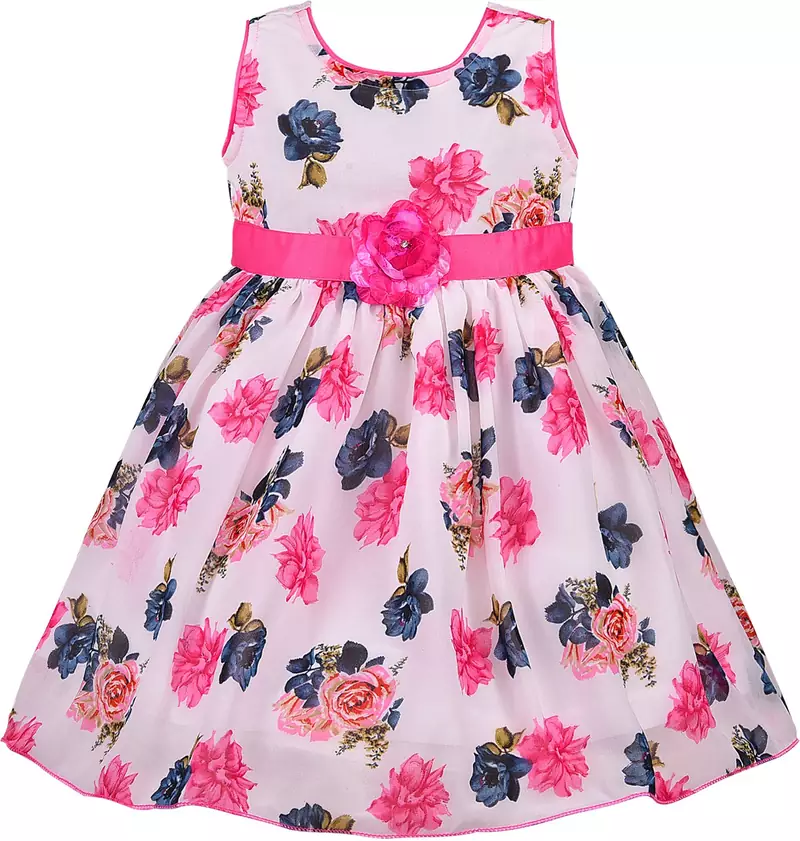 White Georgette stitched    dress