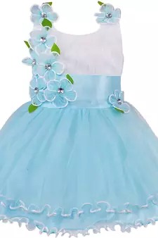 blue Net stitched    dress