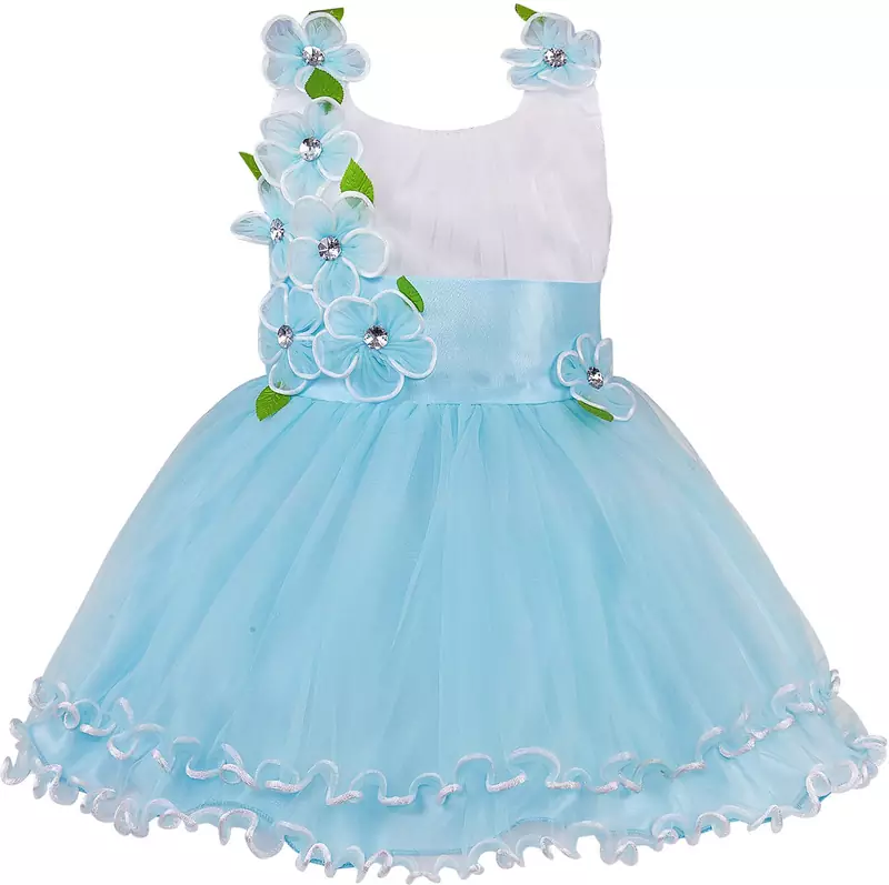 blue Net stitched    dress