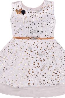 White Cotton  stitched    dress