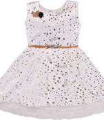 White Cotton  stitched    dress