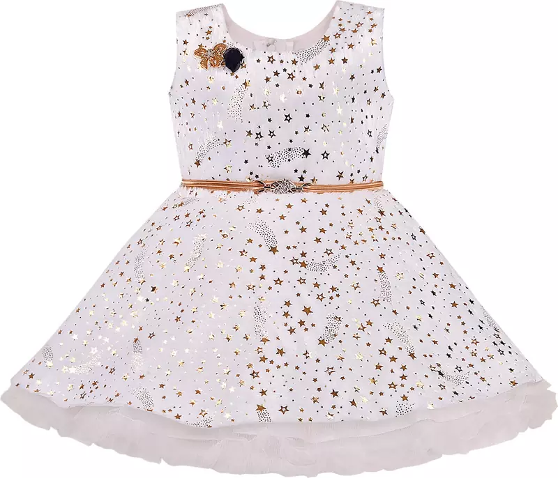 White Cotton  stitched    dress