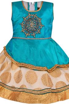 Green satin stitched    dress