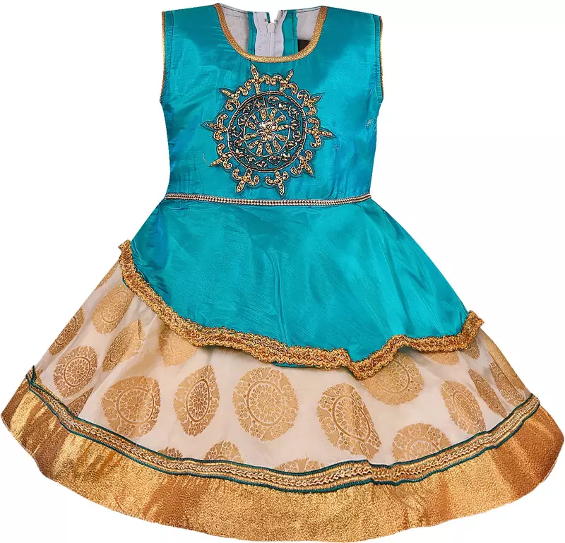 Green satin stitched    dress