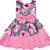 Pink satin stitched    dress