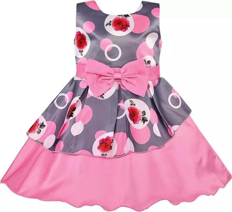 Pink satin stitched    dress