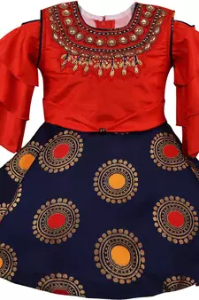 Multicolor Silk stitched    dress