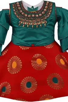 Multicolor Silk stitched    dress