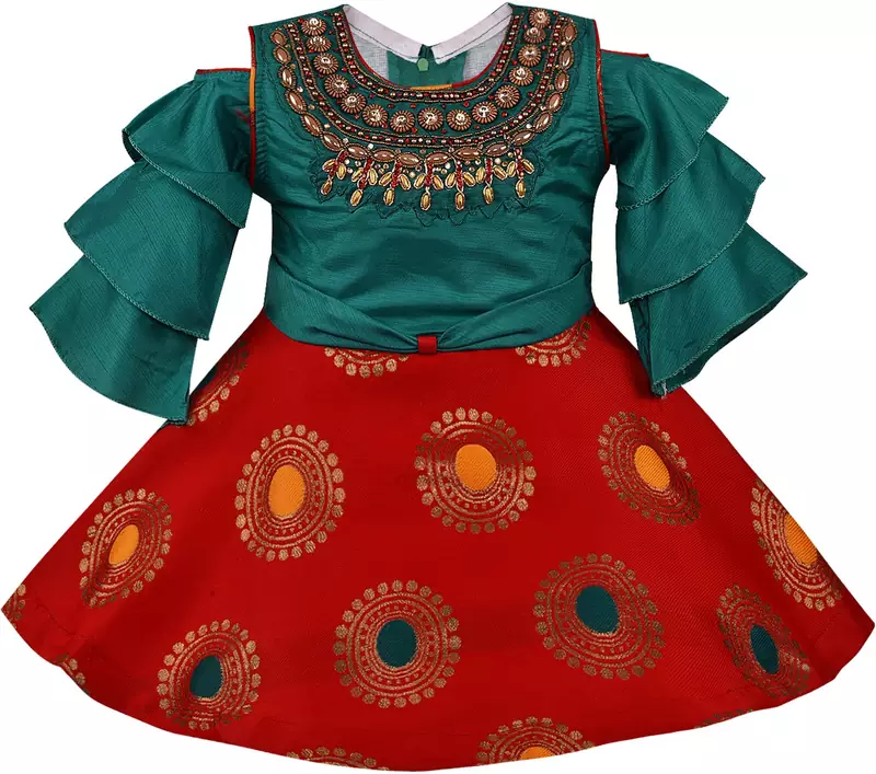 Multicolor Silk stitched    dress