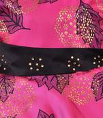 Pink satin stitched    dress