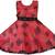 Red satin stitched    dress