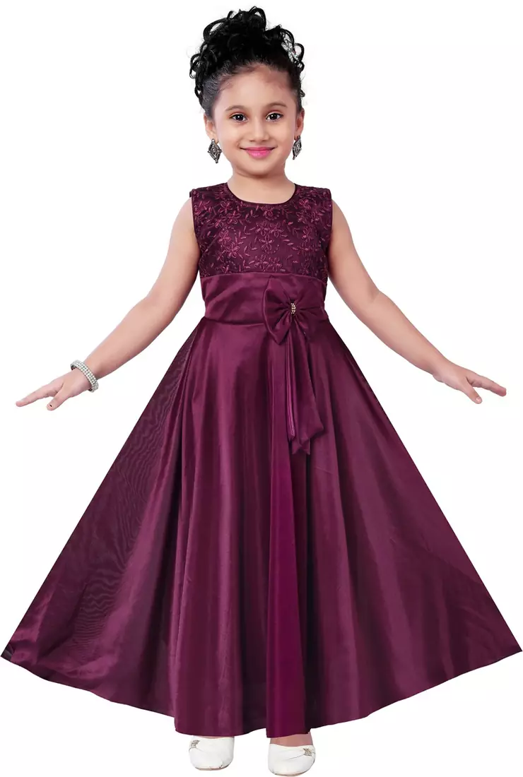 Purple Cotton  stitched    dress