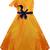 Orange satin stitched    dress