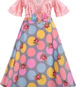 Orange satin stitched    dress