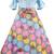 blue satin stitched    dress