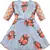 Orange satin stitched    dress