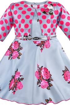 Pink satin stitched    dress