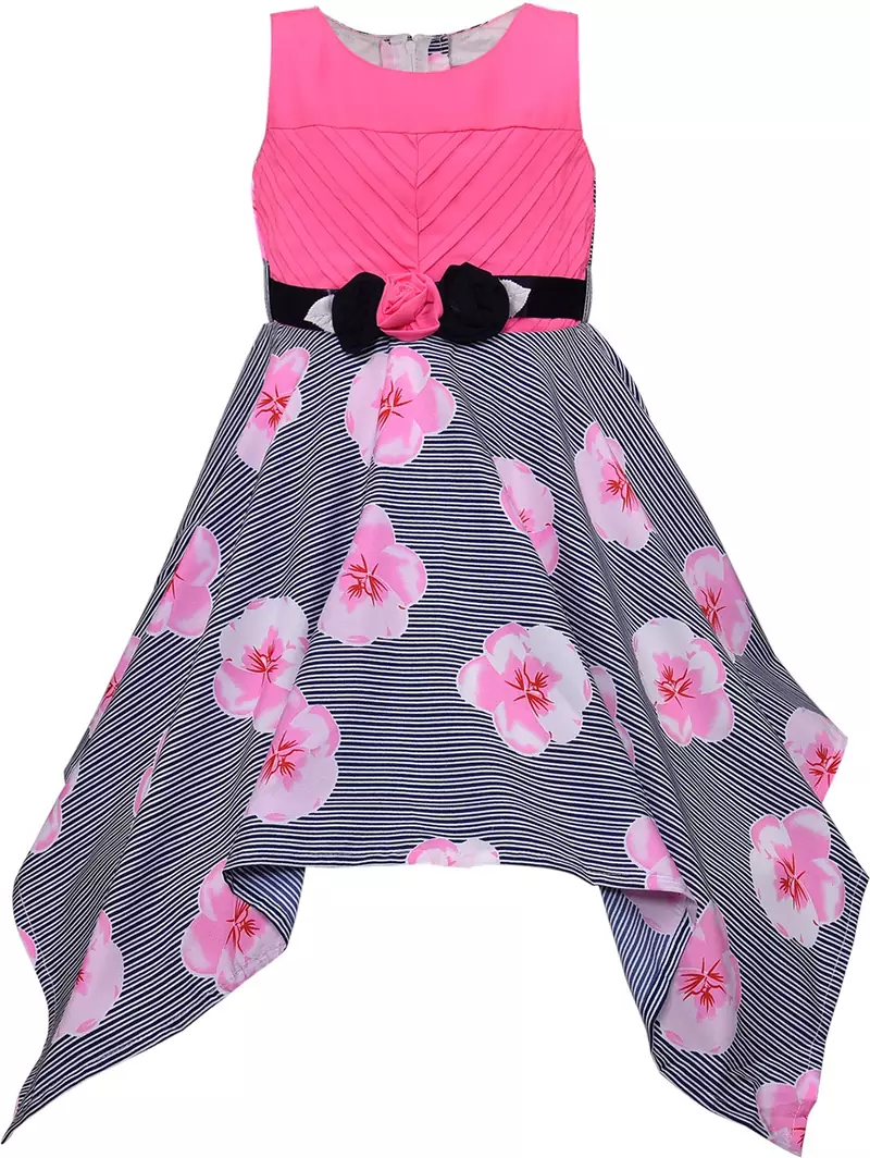 Pink satin stitched    dress