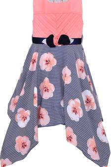 Pink satin stitched    dress
