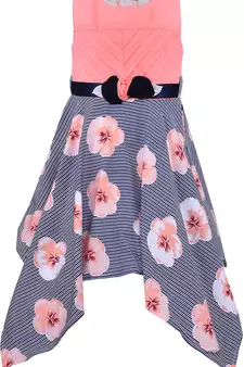 Pink satin stitched    dress
